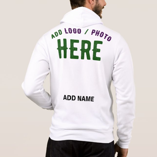 SUDADERA BLANCA MODERNA CON ESTILO PERSONALIZABLE MARCA VER (Reverso)
