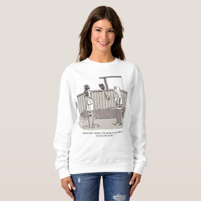Sudadera blanca para mujeres de Evil Perm (Anverso completo)