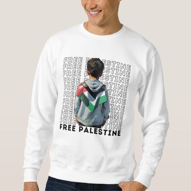 Sudadera Blanco PALESTINO LIBRE (Anverso)