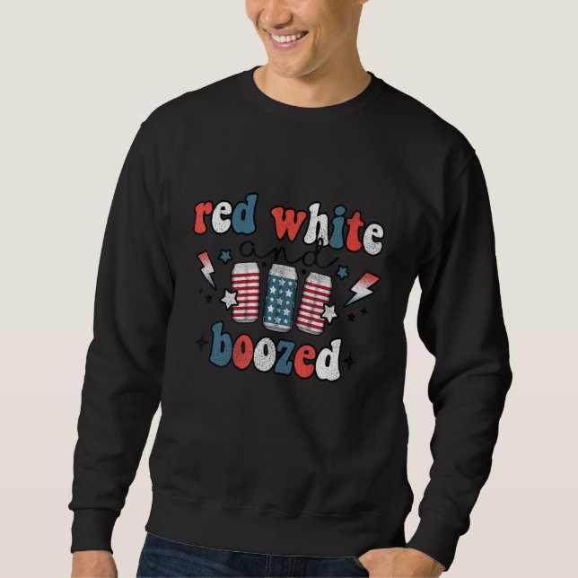 Sudadera Blanco Rojo Y Bootizado 4 De Julio Beer Beer U (Anverso)