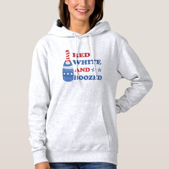 Sudadera Blanco Rojo Y Boozado 4 de Julio (Anverso)
