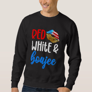 Sudadera Blanco Rojo Y Boujee 4 De Julio Bandera Americana