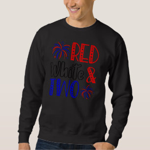 Sudadera Blanco Rojo y dos cumpleaños segundo 4 de julio In