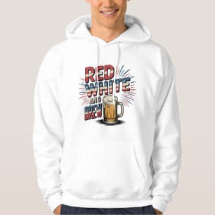 Sudadera Blanco rojo y estilo de cosecha de vigas