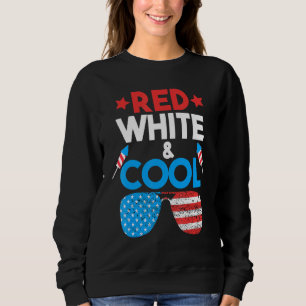 Sudadera Blanco Rojo Y Gafas De Sol Guay 4 De Julio Patriot