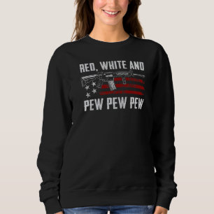 Sudadera Blanco Rojo Y Pew Patriótico Estadounidense Pro Ch