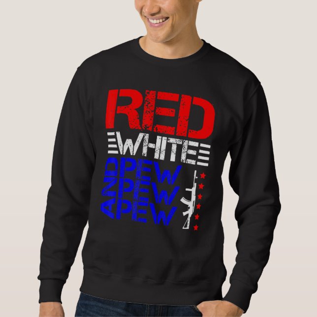 Sudadera Blanco Rojo Y Pew Pew Pew (Anverso)