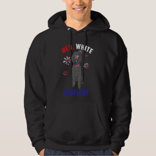 Sudadera Blanco Rojo Y Woof Negro Standard Poodle Perro 4O
