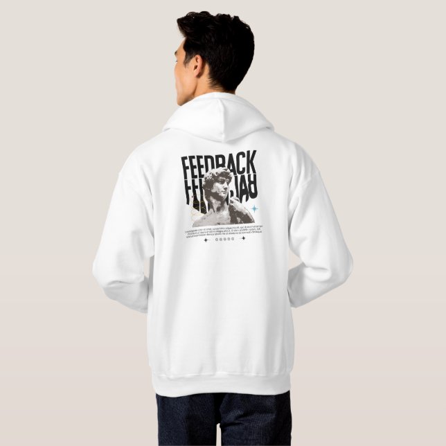 Sudadera Blanco y negro minimalista  (Reverso completo)