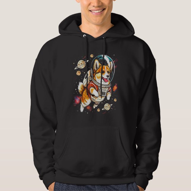Sudadera Blast Off with a Dog in Space  Cute Pembroke Welsh (Anverso)