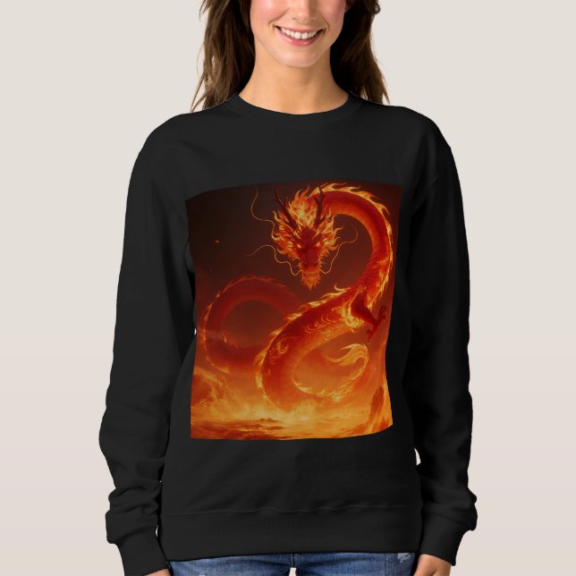 Sudadera Blazing Fire Dragon | Mythical Flame Dragon Fantas (Anverso)