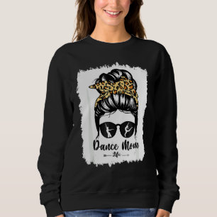 Sudadera Bleach Dance Mom Messy Bun Hair Leopard Dancer