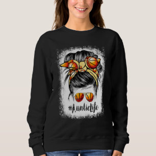 Sudadera Bleached Basketball Auntie Life Messy Bun Game Day