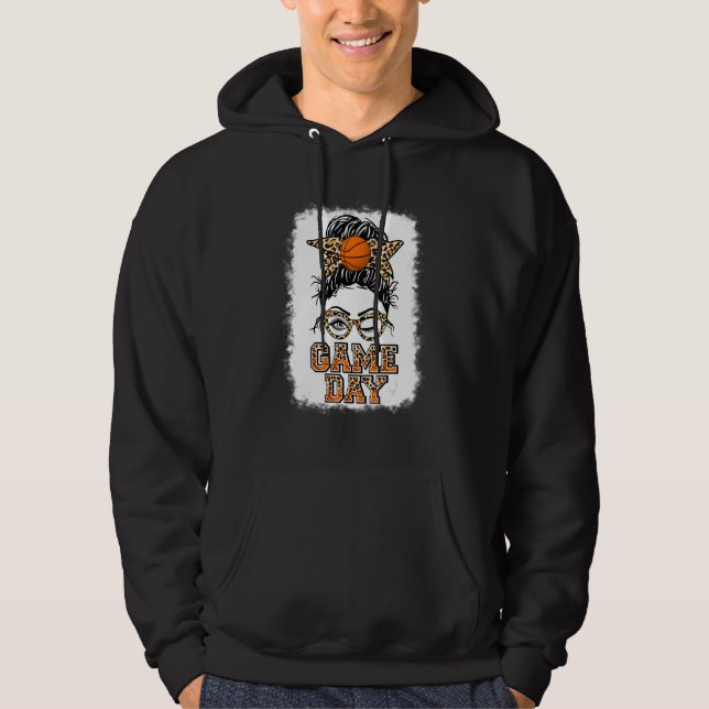 Sudadera Bleached Basketball Mom Messy Bun Game Day Vibes M (Anverso)