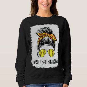 Sudadera Bleached Big Sister Life Softball Big Sister Messy