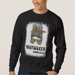 Sudadera Bleached Blessed Mom Messy Bun Waymaker Isaiah 421