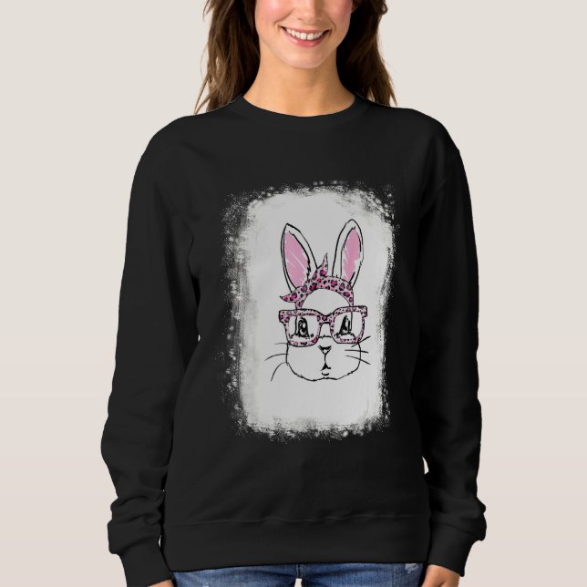 Sudadera Bleached Bunny Face Leopardo Glasses Headband Happ (Anverso)