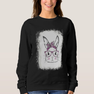 Sudadera Bleached Bunny Face Leopardo Glasses Headband Happ