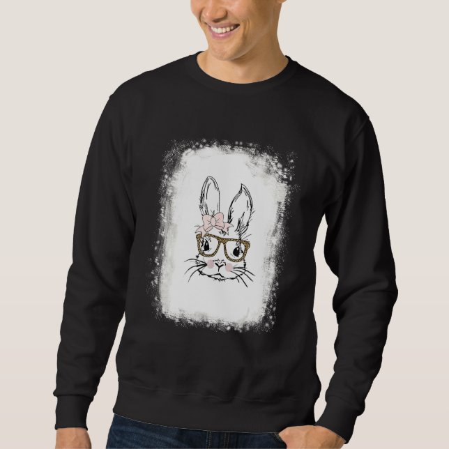 Sudadera Bleached Bunny Face Leopardo Glasses Headband Happ (Anverso)