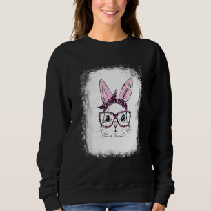 Sudadera Bleached Bunny Face Leopardo Glasses Headband Happ
