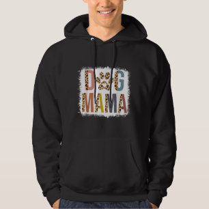 Sudadera Bleached Dog Mama Leopard Y Boho Mom Life Mother