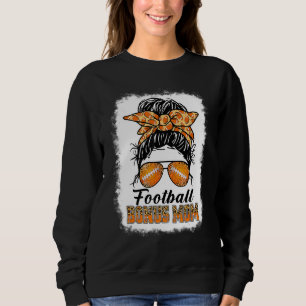 Sudadera Bleached Football Bonus Mom Messy Bun Game Day Mot