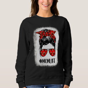 Sudadera Bleached Football Mom Life Messy Bun Football Play