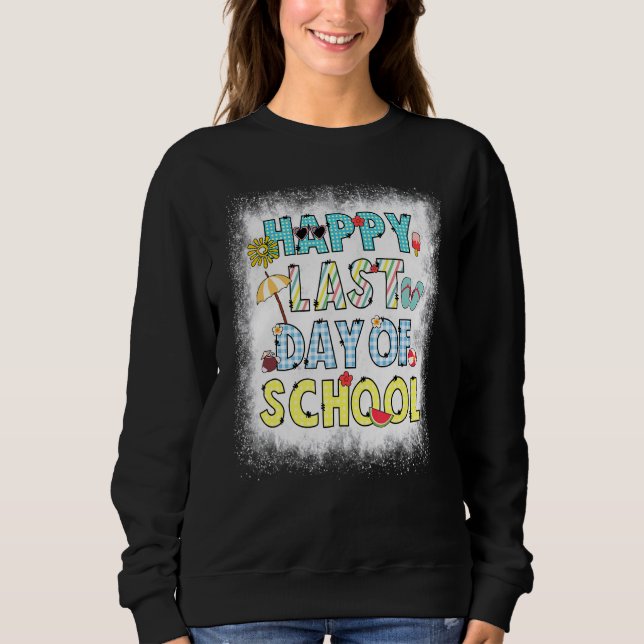 Sudadera Bleached Happy Last Day Beach Vibes Hell (Anverso)