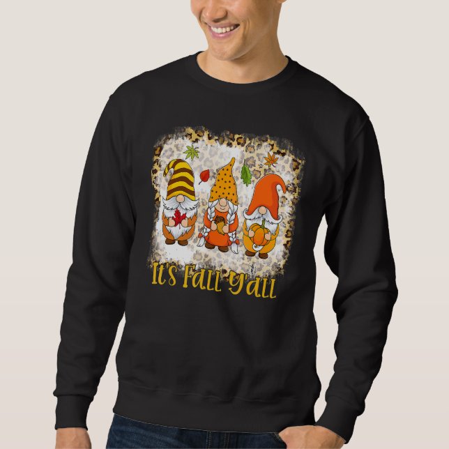 Sudadera Bleached It's Fall Y'Gnome Pumpkin Autumn than (Anverso)