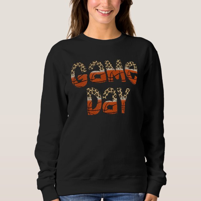 Sudadera Bleached Leopard Basketball Game Day Vibes Basketb (Anverso)