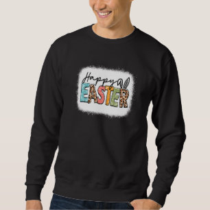Sudadera Bleached Leopard Happy Easter Day Bunny & Eggs Eas