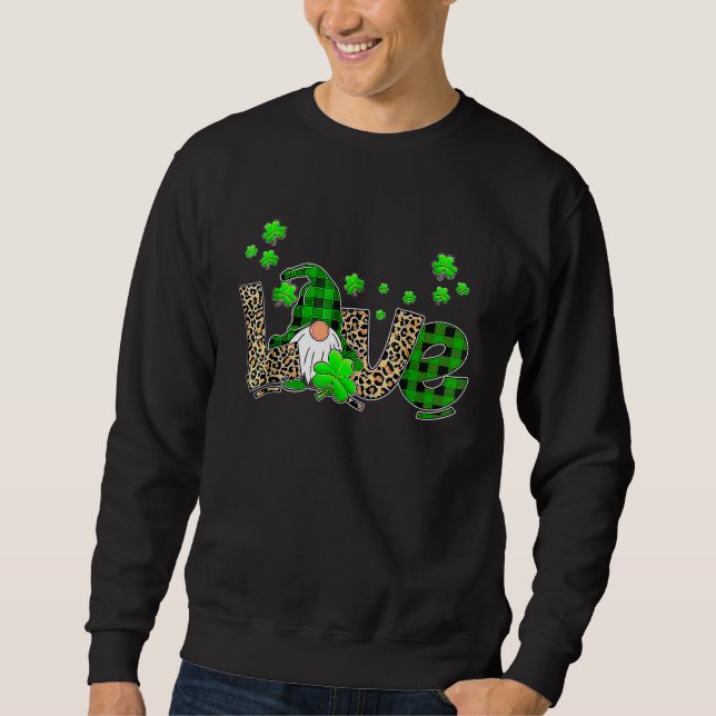 Sudadera Bleached LOVE St Patricks Day Gnomes Shamrock For  (Anverso)