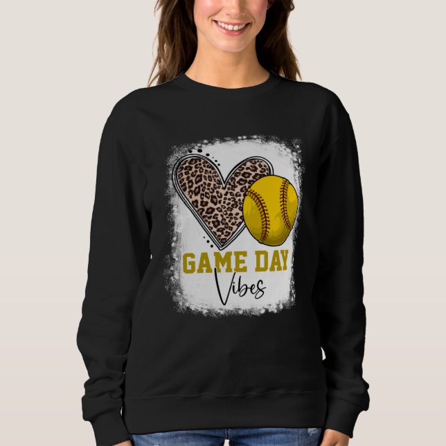 Sudadera Bleached Softball Game Day Vibes Softball Mom Moth (Anverso)
