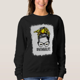 Sudadera Bleached Softball Nonna Life Leopard Messy Bun Mot