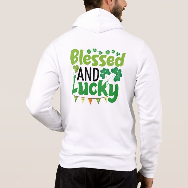 Sudadera Blessed And Lucky St. Patrick’s Day Design-61103 (Reverso)