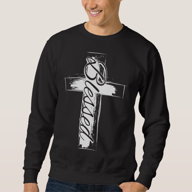 Sudadera Blessed  Christian Cross (Anverso)