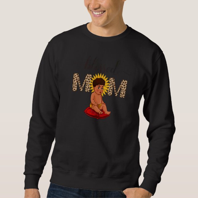 Sudadera Blessed Día de la Madre Leopard Print Sunflower Ba (Anverso)