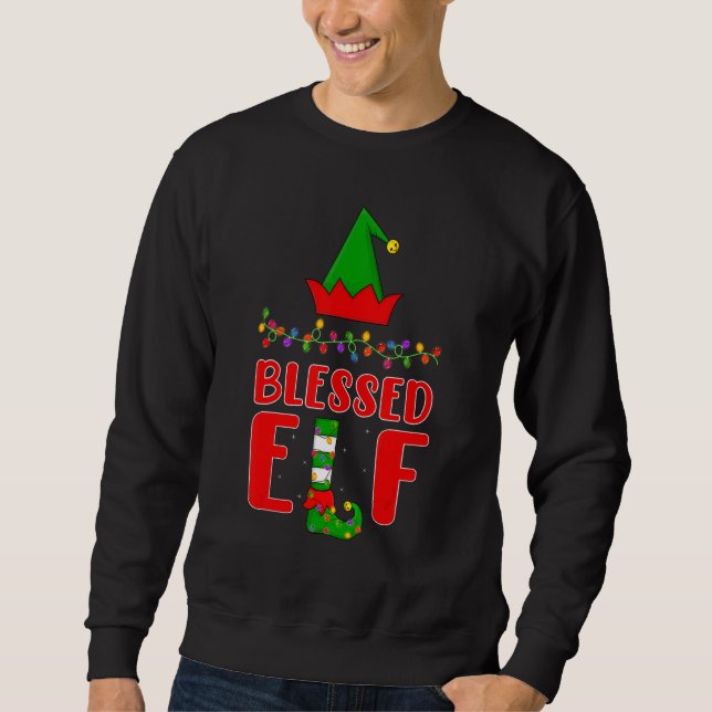 Sudadera Blessed Elf Matching Family Lighting Navidades (Anverso)