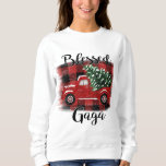 Sudadera Blessed Gaga Red Truck Vintage Christmas Tree<br><div class="desc">Blessed Gaga Red Truck Vintage Christmas Tree</div>