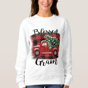 Sudadera Blessed Gram Red Truck Vintage Christmas Tree