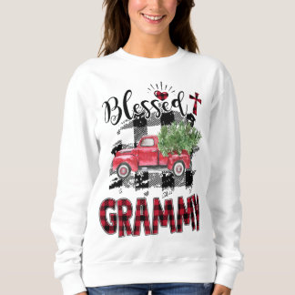 Sudadera Blessed Grammy Red plaid Christmas