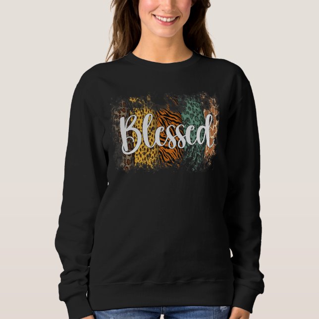 Sudadera Blessed Leopard Mom (Anverso)