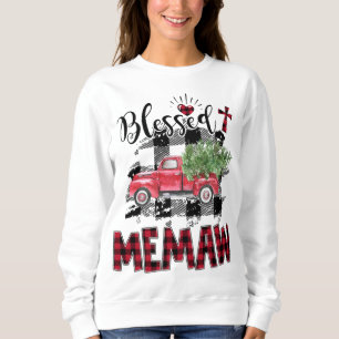 Sudadera Blessed Memaw Red plaid Navidades