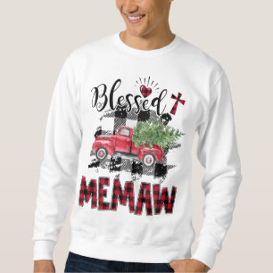 Sudadera Blessed Memaw Red-plaid Navidades