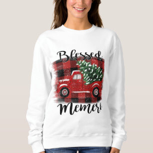 Sudadera Blessed Memere Red Truck Vintage Christmas Tree