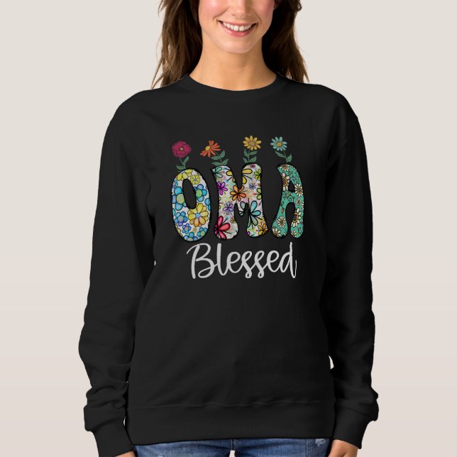 Sudadera Blessed OMA Grandma Flowers Sunflower Mother s Day (Anverso)