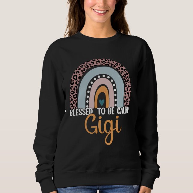 Sudadera Blessed To Be Called Gigi Rainbow Leopard Mom Gran (Anverso)
