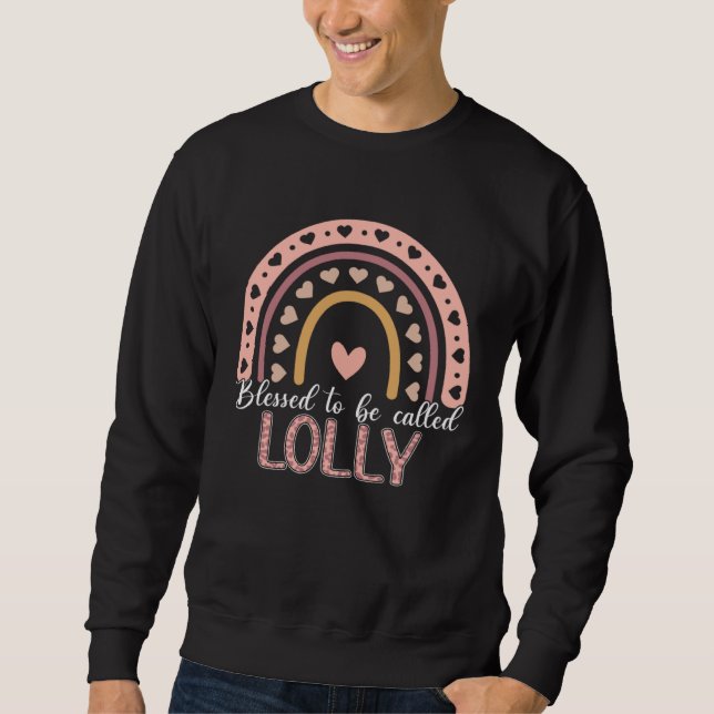 Sudadera Blessed To Be Called Lolly Leopard Rainbow Cute Mo (Anverso)