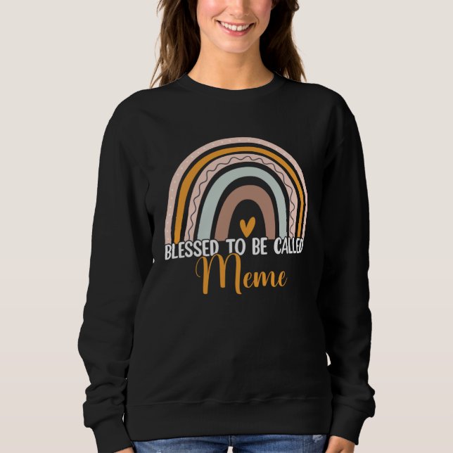 Sudadera Blessed To Be Called Meme Boho Rainbow Mother s Da (Anverso)