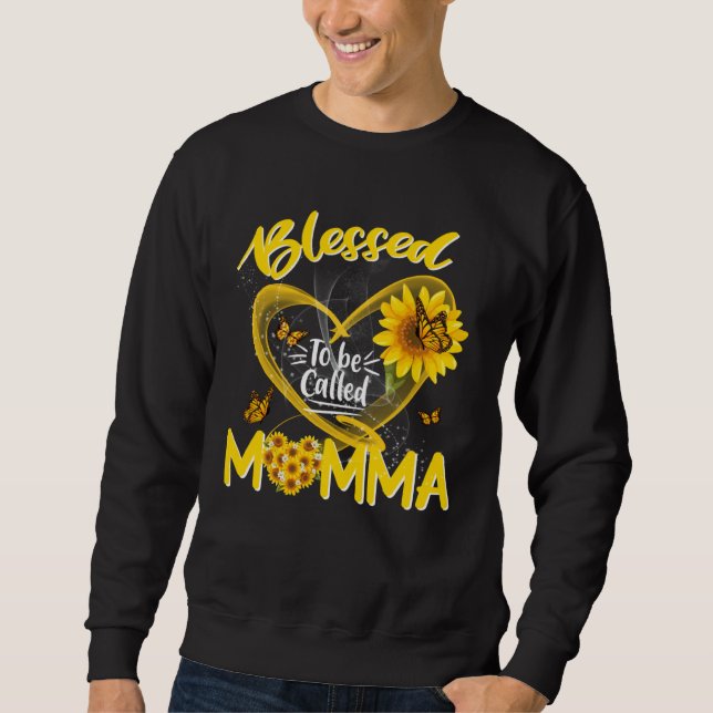 Sudadera Blessed To Be Called Momma Cute Sunflower Mother s (Anverso)